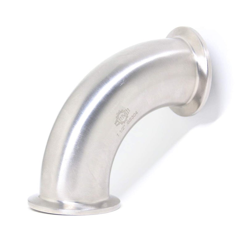 QiiMii 2 Pcs QiiMii Clamp Elbow Sanitary SS304 90 Degree Tri Clamp Pipe Ferrule (1.5" Pipe OD) - Image 4
